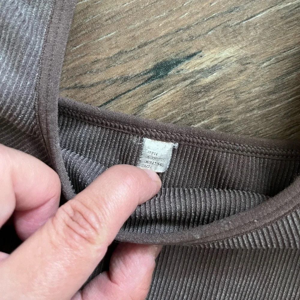 Target Brown Ribbed Sports Bra - Picture 2 of 5